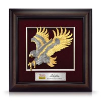 16" x 16" VIP Frame with Gold Plated Pewter - Flying Eagle 16" x 16" VIP Frame with Gold Plated Pewter - Flying Eagle
