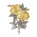 16" x 16" VIP Frame with Gold Plated Pewter - Bunga Raya 2 Flowers (Hibiscus)