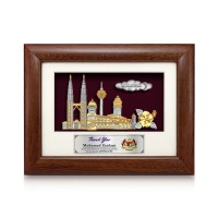 6.5" x 8.5" Frame with Gold Plated Pewter - Malaysia Landmark 6.5" x 8.5" Frame with Gold Plated Pewter - Malaysia Landmark