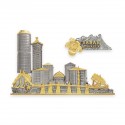 6.5" x 8.5" Frame with Gold Plated Pewter - Sabah Landmark