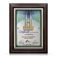 10.5" x 13.5" Award Plaque with Gold Plated Pewter - Petronas Twin Towers