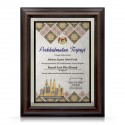 10.5" x 13.5" Award Plaque with Gold Plated Pewter - Kuala Lumpur Landmark