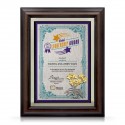 10.5" x 13.5" Award Plaque with Gold Plated Pewter - Orchid 6 Flowers ( Anggerik )