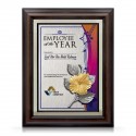 10.5" x 13.5" Award Plaque with Gold Plated Pewter - Bunga Raya (Hibiscus Flower)
