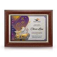7" x 9" Award Plaque with Gold Plated Pewter - Kereta Lembu