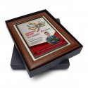 7" x 9" Award Plaque with Gold Plated Pewter - Pepper Leave