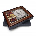 7" x 9" Award Plaque with Gold Plated Pewter - Perahu Lepa