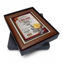 7" x 9" Award Plaque with Gold Plated Pewter - Rose Flower (Bunga Mawar)