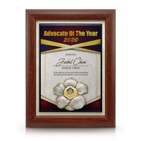 7" x 9" Award Plaque with Gold Plated Pewter - Rafflesia Flower 7" x 9" Award Plaque with Gold Plated Pewter - Rafflesia Flower