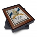 7" x 9" Award Plaque with Gold Plated Pewter - Logo Police Diraja Malaysia (Polis PDRM)