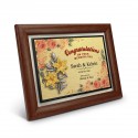 7" x 9" Award Plaque with Gold Plated Pewter - Lily Flower