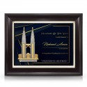 9" x 11" Award Plaque with Gold Plated Pewter : Petronas Twin Towers