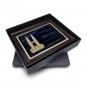 9" x 11" Award Plaque with Gold Plated Pewter : Petronas Twin Towers