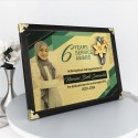9.5" x 13" Dark Black Certificate Frame with Gold Plated Pewter - Narcissus Flower