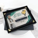 9.5" x 13" Dark Black Certificate Frame with Gold Plated Pewter - Narcissus Flower