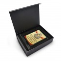 6" x 8" Crystal Award Plaque Vertical with Gold Plated Pewter - Logo Police Diraja Malaysia