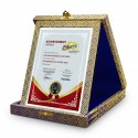 7" x 9" Crystal Award Plaque with Songket Box