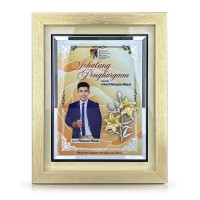 9" x 11" Glory Crystal Plaque with Gold Plated Pewter - Lily Flower 9" x 11" Glory Crystal Plaque with Gold Plated Pewter - Lily Flower