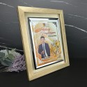 9" x 11" Glory Crystal Plaque with Gold Plated Pewter - Lily Flower