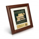 7" x 7" Solid Frame with Printed Background : Gold Plated Pewter Rumah Melayu (Islamic Motif Background)