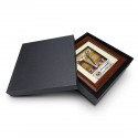 7" x 7" Solid Frame with Printed Background : Gold Plated Pewter Keris (Malay Motif Pattern Background)