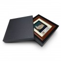 7" x 7" Solid Frame with Printed Background : Gold Plated Pewter Tengkolok (Malay Motif Pattern Background)
