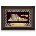11" x 16.5" VIP Songket Frame with Gold Plated Pewter - Putrajaya Landmark