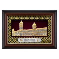 11" x 16.5" VIP Songket Frame with Gold Plated Pewter - Sultan Abdul Samad Building 11" x 16.5" VIP Songket Frame with Gold Plated Pewter - Sultan Abdul Samad Building
