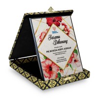 7" x 9" Gold & Black Songket Plaque - Vertical