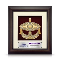 11.5" x 12.5" VIP Frame with Gold Plated Pewter - Wau Bulan 11.5" x 12.5" VIP Frame with Gold Plated Pewter - Wau Bulan