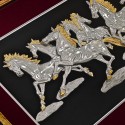 17" x 27" Premium VVIP Frame with Gold Plated Pewter : Eight Horses