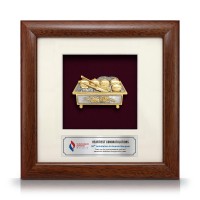 8" x 8" Solid Frame with Gold Plated Pewter - Tepak Sireh