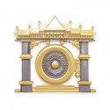 8" x 8" Solid Frame with Gold Plated Pewter - Gong