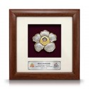 8" x 8" Solid Frame with Gold Plated Pewter - Rafflesia