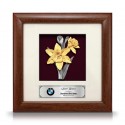8" x 8" Solid Frame with Gold Plated Pewter - Narcissus Flower