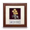 8" x 8" Solid Frame with Gold Plated Pewter - Orchid 5 Flowers (Anggerik)