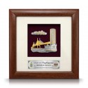 8" x 8" Solid Frame with Gold Plated Pewter - Penang Landmark