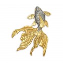 8" x 8" Solid Frame with Gold Plated Pewter - Happiness Goldfish (Abundance & Harmony)