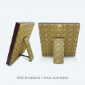 8" x 8" Songket Frame (Royale Gold) with Gold Plated Pewter