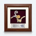 7" x 7" Frame with Gold Plated Pewter - Hornbill