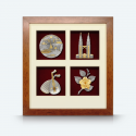 4 in 1 Solid Frame with Gold Plated Pewter