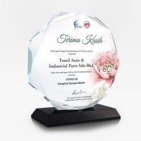 7.4” Crystal Octagon - Flower Background