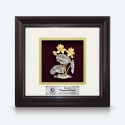 10" x 10" Solid Frame with Gold Plated Pewter : Lotus Flower (Bunga Teratai)