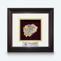 10" x 10" Solid Frame with Gold Plated Pewter : Tepak Sireh 10" x 10" Solid Frame with Gold Plated Pewter : Tepak Sireh