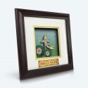 10" x 10" Solid Frame with Printed Background : Gold Plated Pewter Lucky Koi Fish