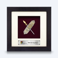 6" x 6" Frame with Gold Plated Pewter : Perisai Iban 6" x 6" Frame with Gold Plated Pewter : Perisai Iban