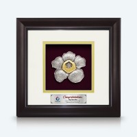 10" x 10" Solid Frame with Gold Plated Pewter : Rafflesia 10" x 10" Solid Frame with Gold Plated Pewter : Rafflesia