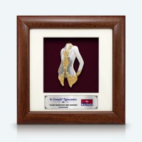 7" x 7" Frame with Gold Plated Pewter - Kebaya Nyonya