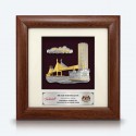 7" x 7" Solid Frame with Gold Plated Pewter - Penang Landmark