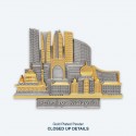 7" x 7" Frame with Gold Plated Pewter: Putrajaya Landmark